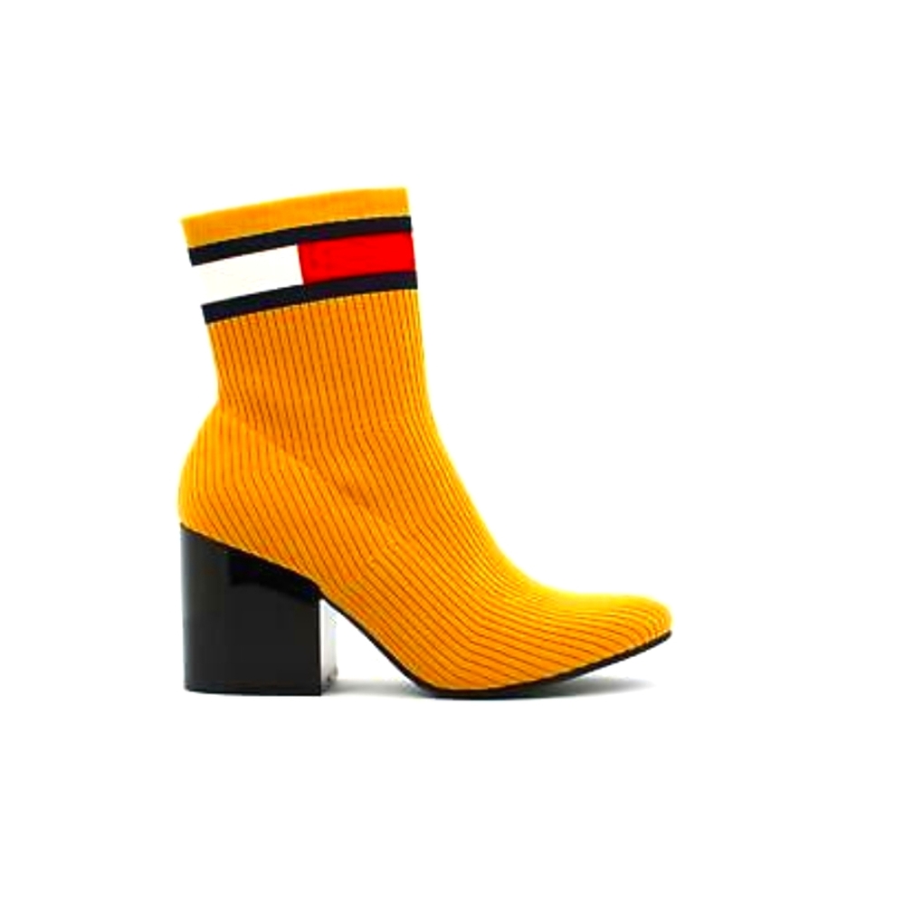 Tommy Hilfiger yellow sock boot